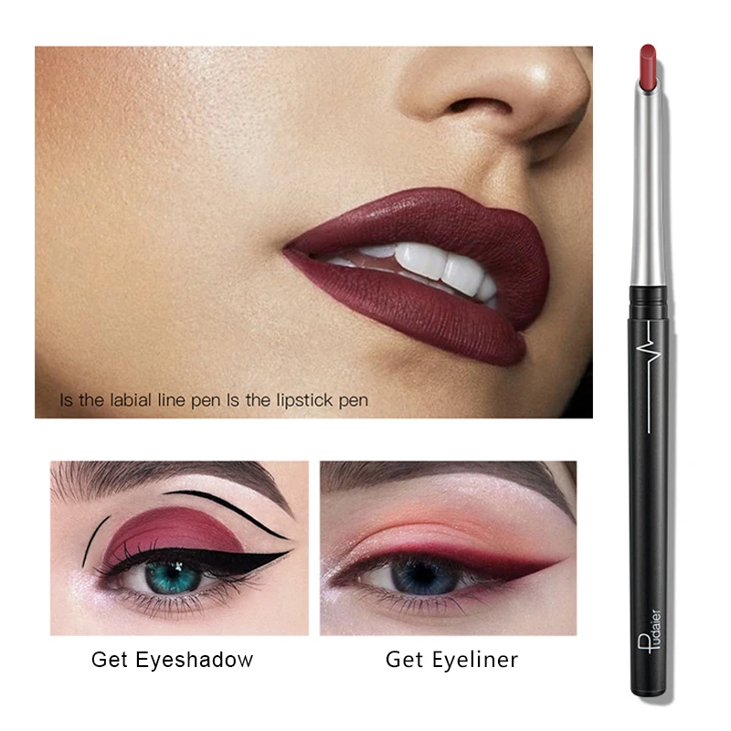 17 Colors 3 In 1 Lip Pencils Matte Lipliner Waterproof Smooth Colorful Silk Nude Lipstick Pen Long Lasting Pigments Makeup | Красота и