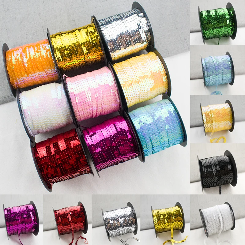 85m 6mm Colorful Sequins Shiny Faceted Loose Sequins Paillettes Sewing Wedding Crafts DIY Scrapbooking Pendant Jewelry Findings
