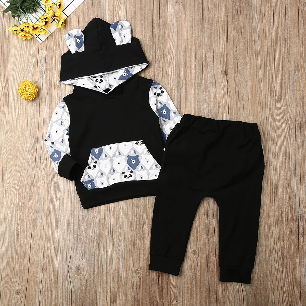 Infant Baby Boy Warm Clothes Animal Hooded Tops Coat Long Pants Tracksuit Outfit