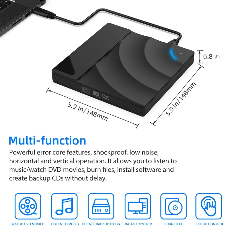 Внешний CD DVD диска USB 3 0 тонкий компакт дисков RW записывающийся Скорость данных