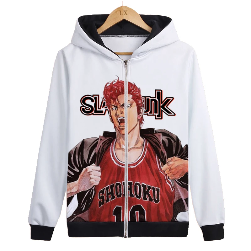 Игра SLAM DUNK аниме Hanamichi Толстовка Sakuragi Мужская Женская толстовка Уличная Повседневная Осенняя Толстовка SLAM DUNK цифровая печать
