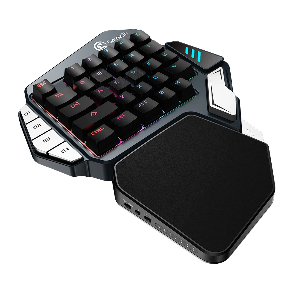 

Red/Blue Mechanical Keyboard Single Hand Gaming Keypad RGB Backlight Type C Cable for PUBG FPS Games for IOS/Android
