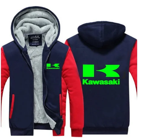 Мужские толстовки зимние утепленные мужские свитера Kawasaki для мужчин зимние толстовки пальто на молнии 01 f - Цвет: 6