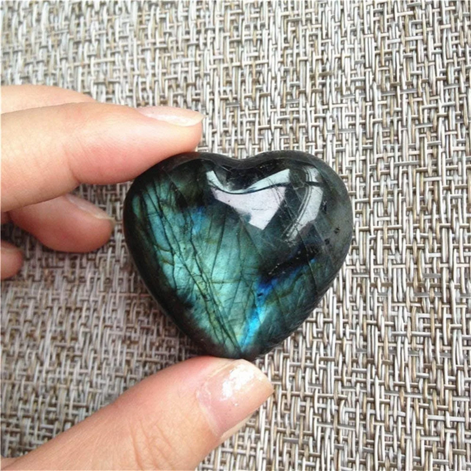 Natural piedra de cristal labradorita Palm piedras curativas gema de cuarzo te preocupes piedra con forma de corazón para joyería haciendo Камни #10