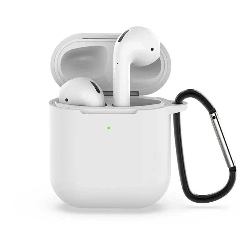 white Для Apple Airpods 1 2 Чехол чехол Брелок Hoesje защита для Air Pods Eirpods Earpods Чехол Коробка светится в темноте сумка для гарнитуры - Цвет: white