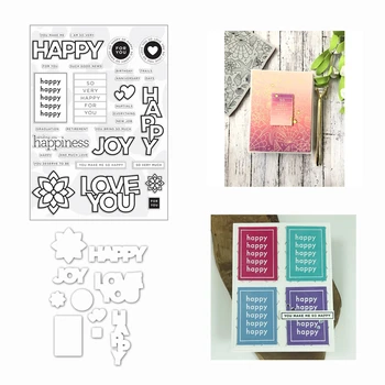 

3D 2020 New Metal Cutting Dies and Scrapbooking For Paper Making Happy Days Words Clear Stamp Embossing Stencil Frame Card Craft