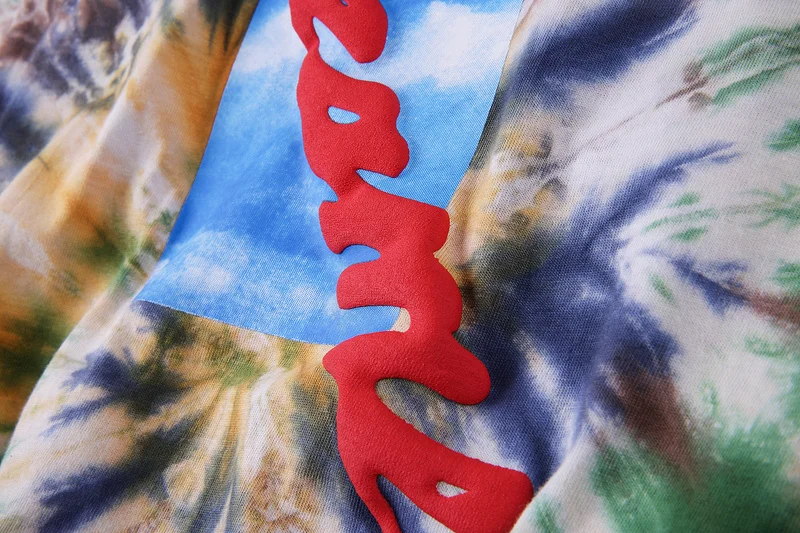 Kanye west 19SS 3D трёхсторонняя мужская одежда с принтом, уличная футболка, мужская и женская футболка 1:1 галстук высокого качества, крашеные футболки в стиле хип-хоп