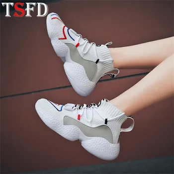 

Sock Sport Shoe Man High Top Sneakers Comfort Mesh Men's Running Shoes Slip-on Mens Shoes Sports Shoes Slip-on White Trainers V6