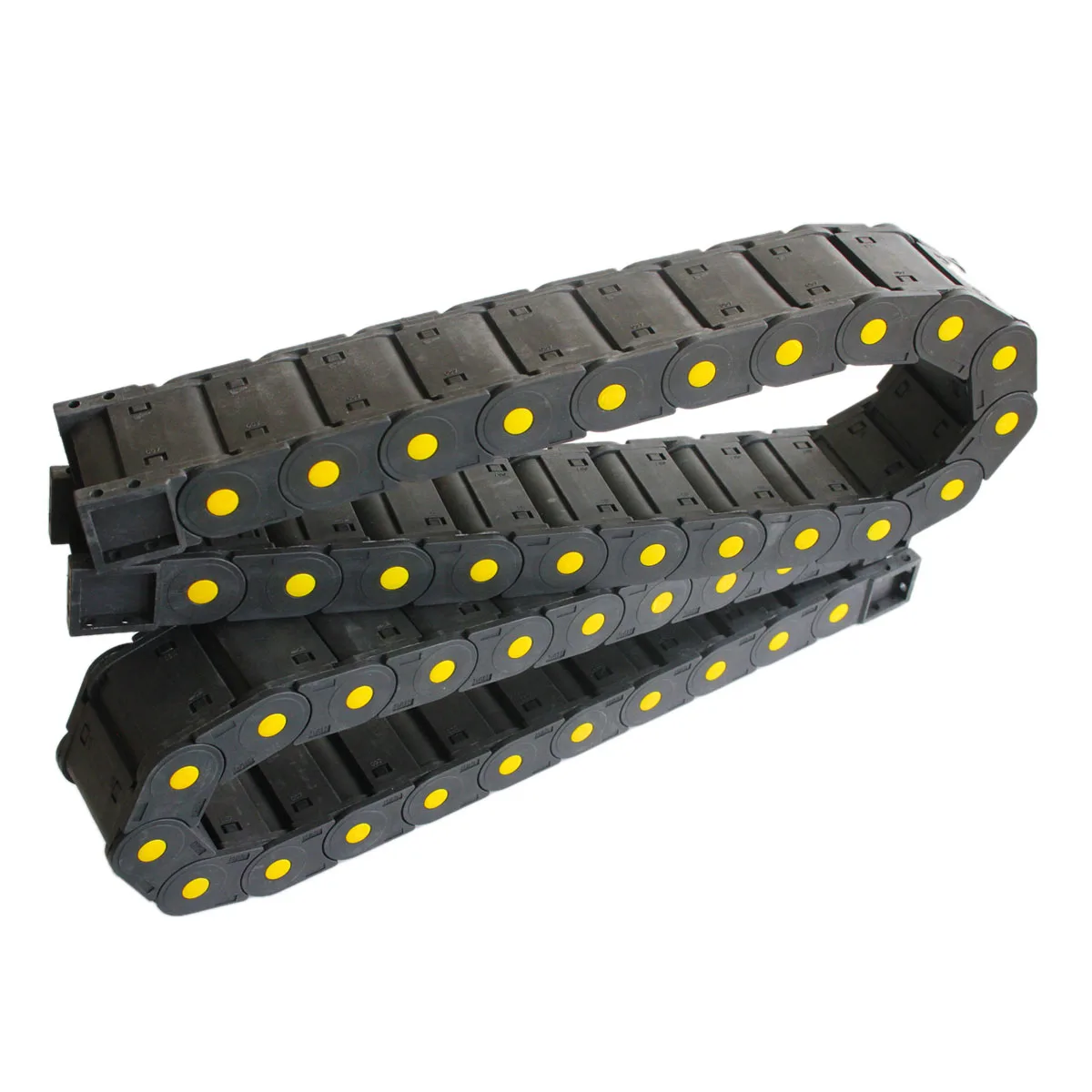 GUWANJI R55 25mm x 57mm Black Plastic Cable Drag Chain Wire Carrier 1M Length 