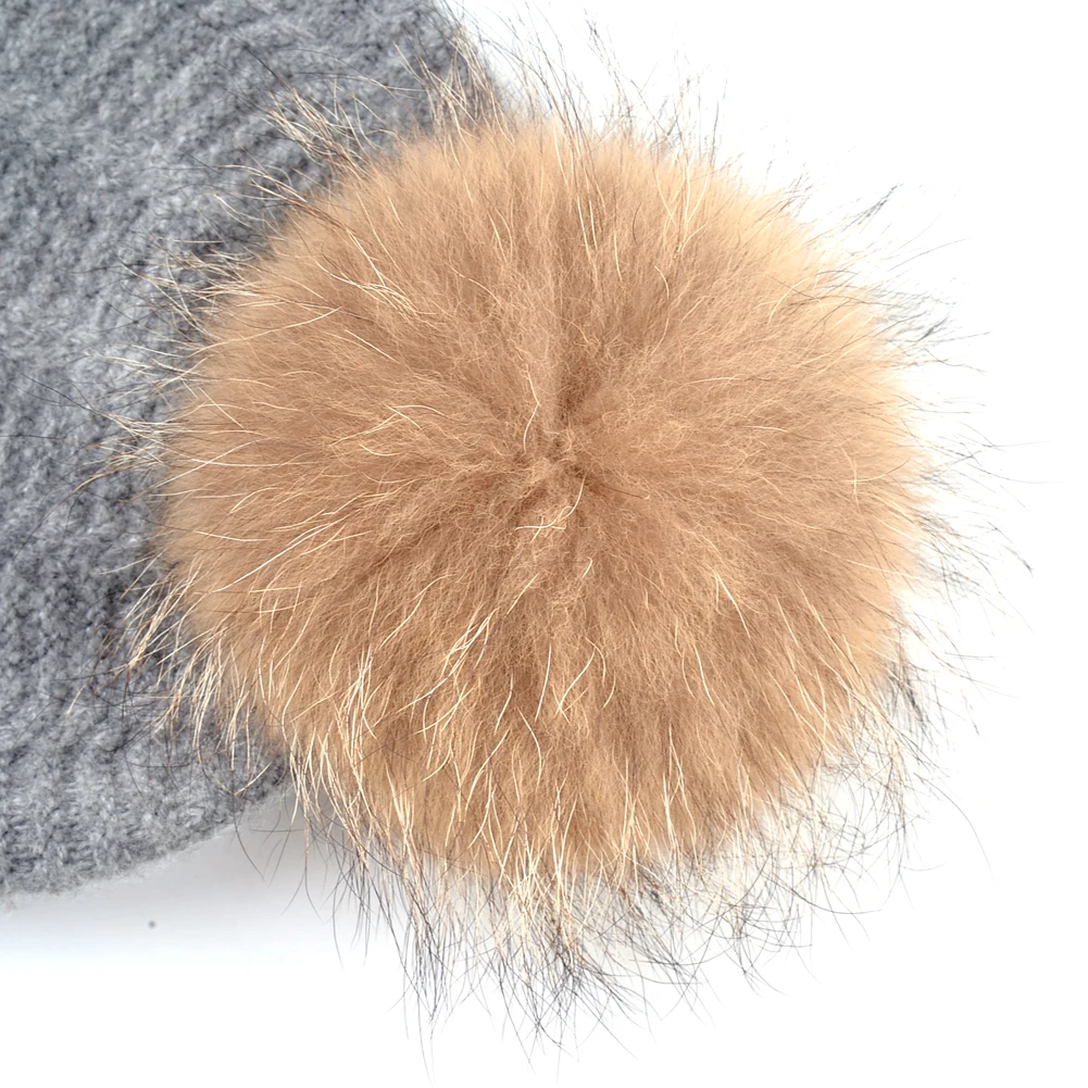Fur pom pom for hats women winter caps girl knitted beanie women warm beanies cap ladies skullies casual pompom hat gorro