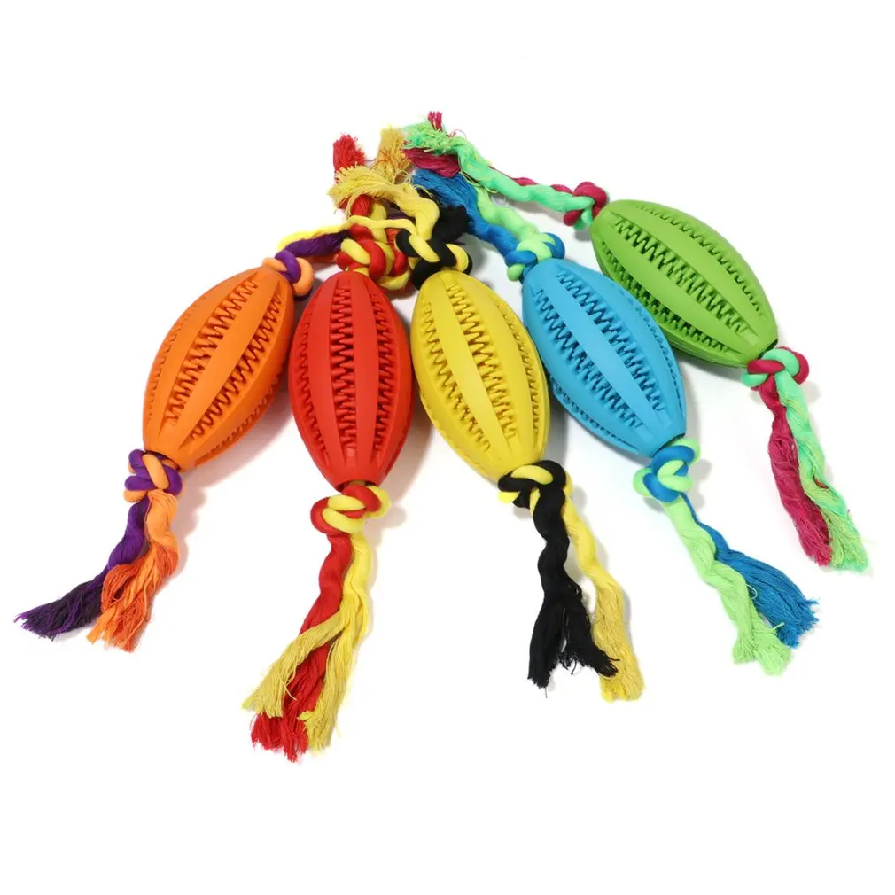 Rugby-shaped dog molar toy With rope Dog Pet's Toy Teeth Growth Training Chewable Bite Pet's Care Products