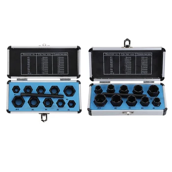 

11Pcs/Set Daed Bolts Nuts Screws Remover Extractor Removal Tools Set Threading Tool Kit Black Nuts