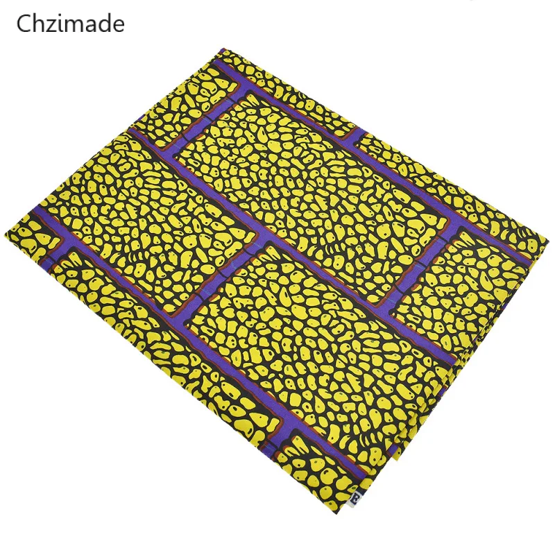 

Chzimade 1Yard African Polyester Real Wax Fabric Dots Printed Sewing Batik Fabric For Dess Party Home Decoration