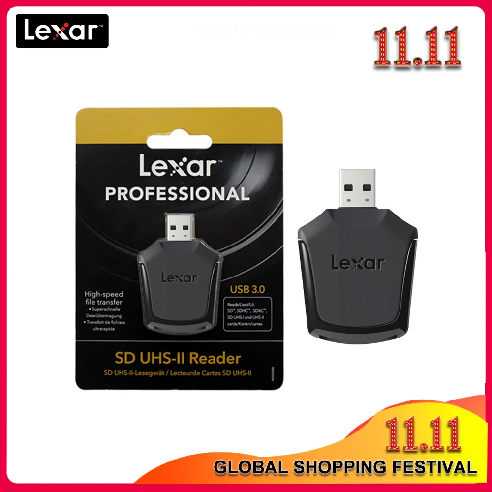 Lexar профессиональная SD карта USB 3,0 кард-ридер SDHC SDXC карта памяти Высокоскоростная однопортовая UHS-II для sd-карт