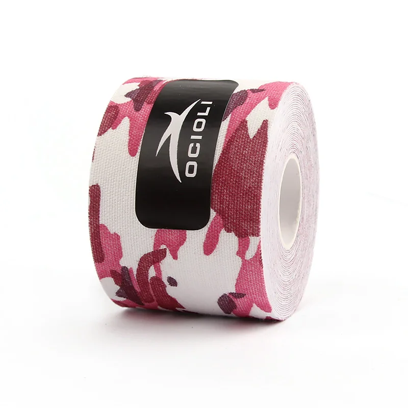pink camouflage 5 cmводонепроницаемая эластичная эспандерная лента, самоклеящийся эластичный бандаж, спортивный пластырь для мышц, суставы пальцев, повязка для терапии - Цвет: pink camouflage