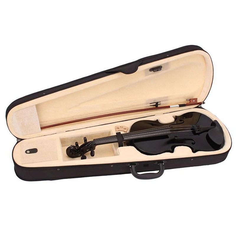 Горячая HG-4/4 Полный размер черная акустическая Скрипка с Чехол с бантом канифоль немой наклейки