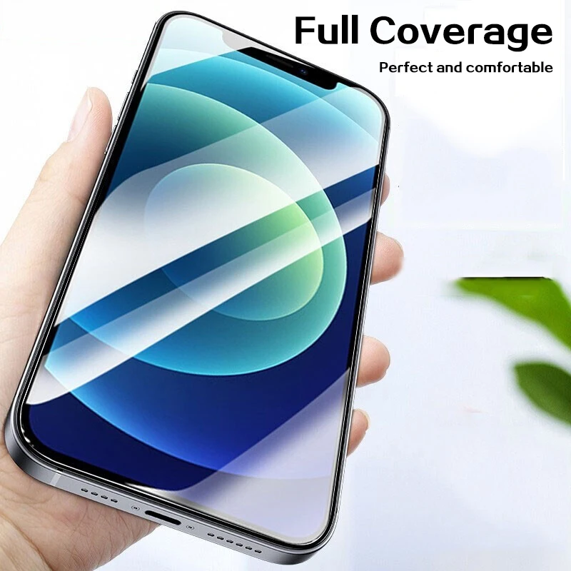 4PCS Full Cover Protective Glass For iPhone 13 12 11 Pro Max Screen Protector For iPhone 6 7 8 Plus X XR Xs Max 13 Mini Glass