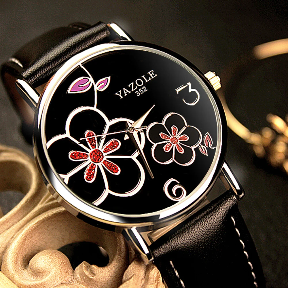 

2020 Fashion Elegant Pattern Women Quartz Watch reloj mujer Leather Strap Female Clock Waterproof Lady Wristwatch zegarek damski