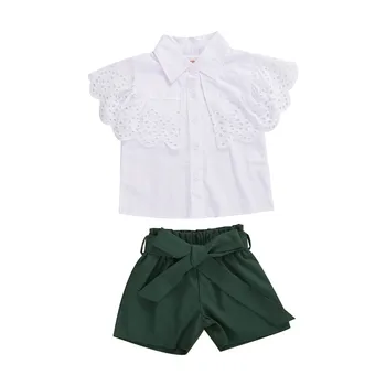 

1-7T Toddler Kid Baby Girl Clothes set Summer Lace Top and Shorts set Elegant Cute Sweet princess Beach Infant outfit