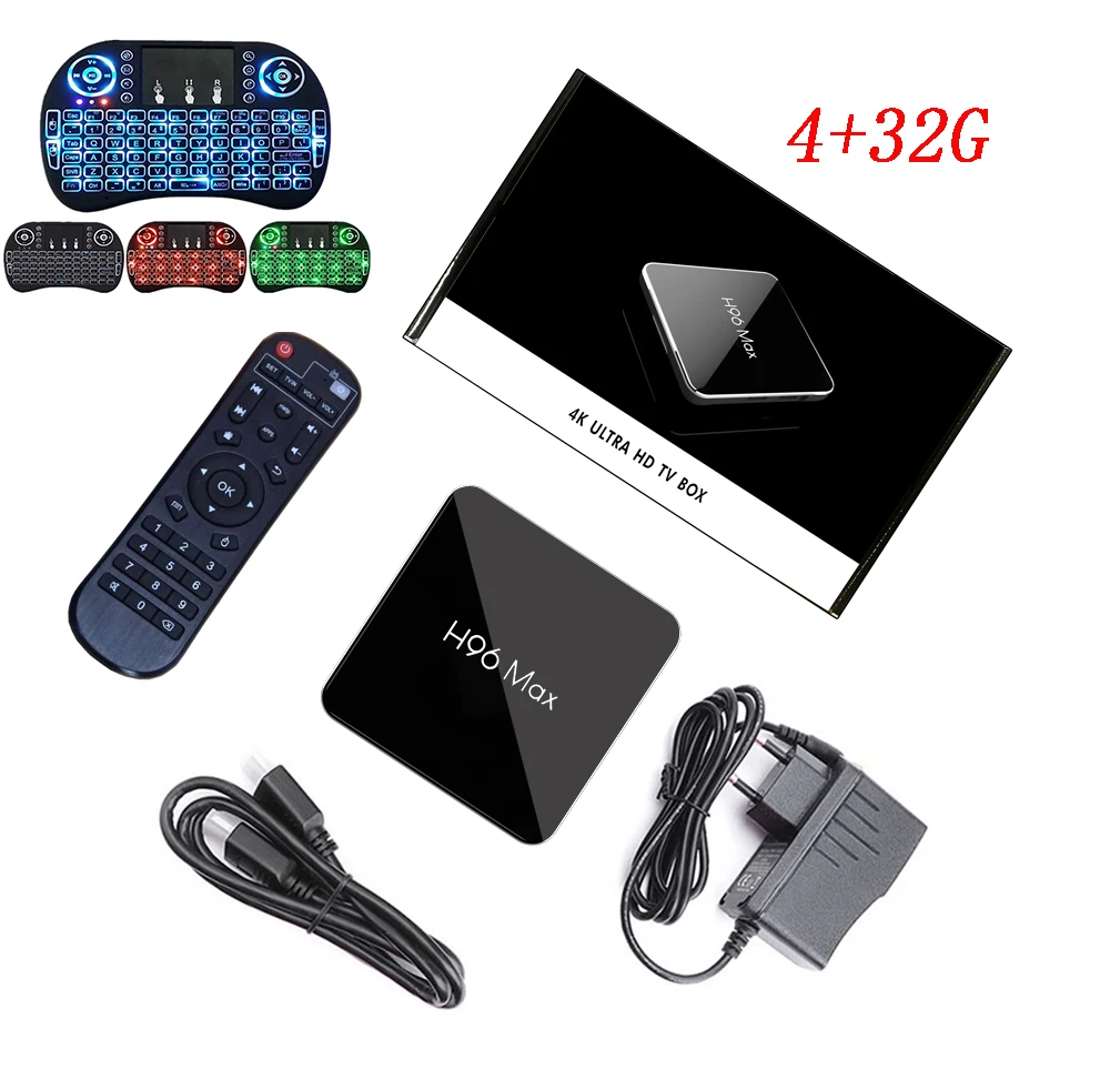 4G 32G I8-B LEMFO H96 MAX X2 Android tv Box 9,0 4 Гб ram 64 ГБ 32 ГБ 4K 3D H.265 2,4/5G WiFi Netflix YouTube телеприставка - Цвет: 4G 32G I8-B