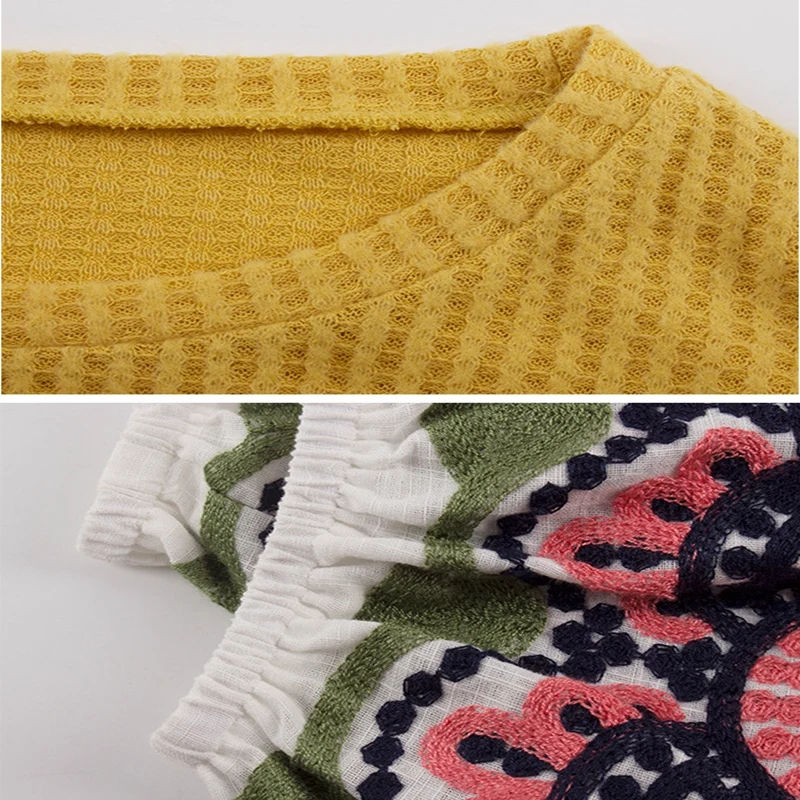Осенний женский свитер большого размера 4XL-8XL модный вязаный вышитый цветок манжеты Круглый вырез свитер бюст 133 см