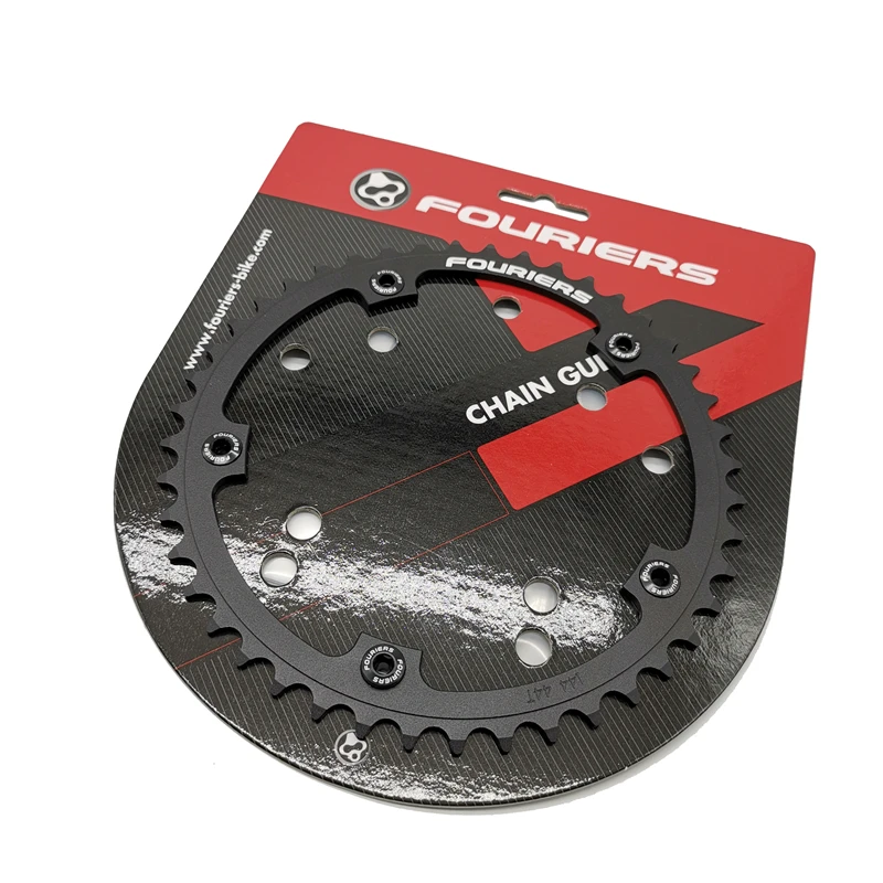 Fouriers Track Bke Single Speed Chain Ring P.C.D 130mm 140mm 44T-52T 3mm Bicycle Chainrings Narrow-wide Teeth - Цвет: 44T Black