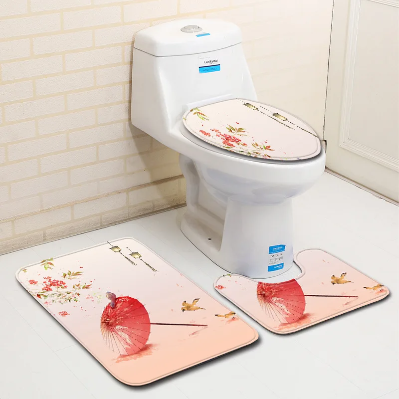 Antique Style Sanitary Ware Chamber Pot Three-piece Set Mat Bathroom Rug EBay Amazon AliExpress Currently Available Supply of Go