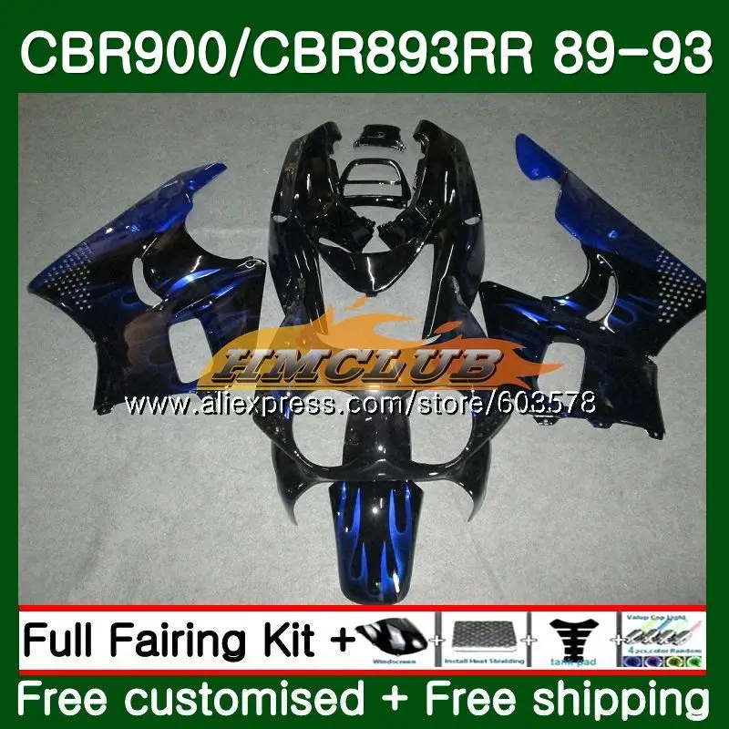 Корпус для HONDA CBR900RR CBR 893RR 1989 1990 1991 1992 1993 92CL. 57 Синий Пламя CBR900 CBR893 RR CBR893RR 89 90 91 92 93 обтекатель