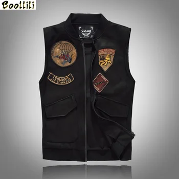

Spring Autumn Black Solid Color Denim Vest Men's Punk Rock Style Waistcoat Motorcycle Sleeveless Jacket