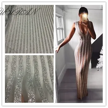 

Gold Silver Glitter African Tulle Mesh Lace Fabric Best Quality Glitter Nigerian Embroidery Net Lace Fabric