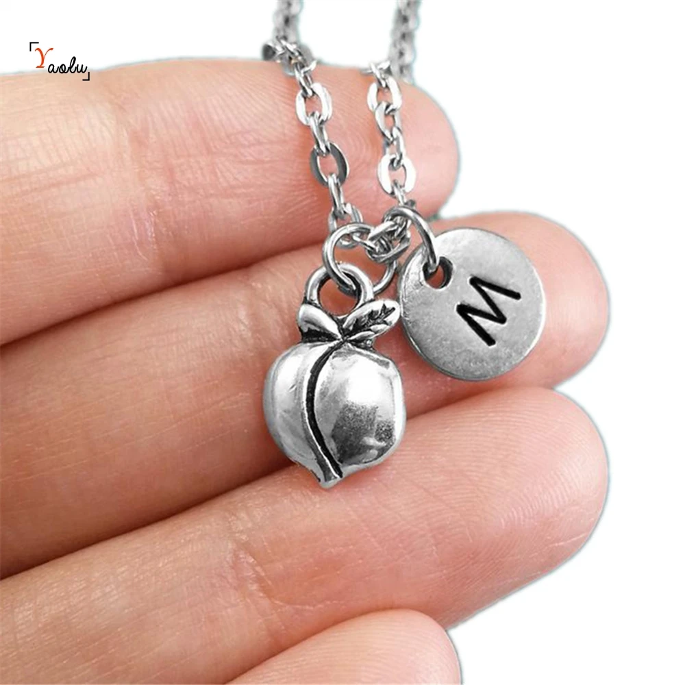 Маленькое персонализированное ожерелье персиковый кулон на заказ с фруктами