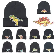 Зимняя Шапка унисекс с принтом динозавра тёплые вязаные шапки шерстяной берет для мужчин и женщин на открытом воздухе чепчик Czapki Zimowe Шапка Зимняя# Y10