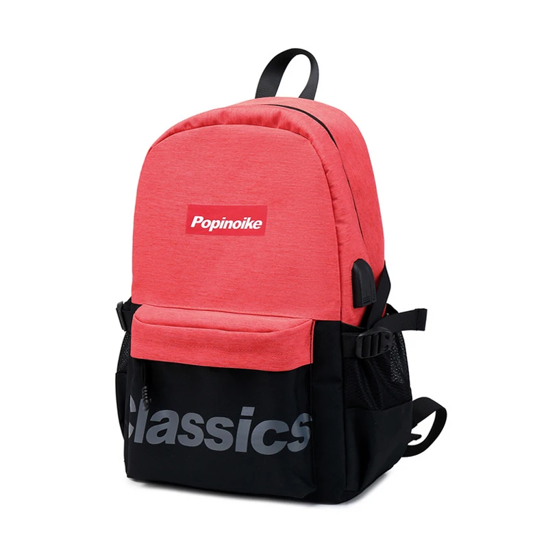 

2020 New Unisex Canvas Backpack Students Schoolbag For Boys Women 15.6-inch Computer Bagpack USB Large Capacity Travel Backpack