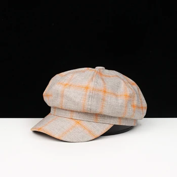 

Hat female tide spring and summer wild beret thin section British retro newsboy octagonal hat