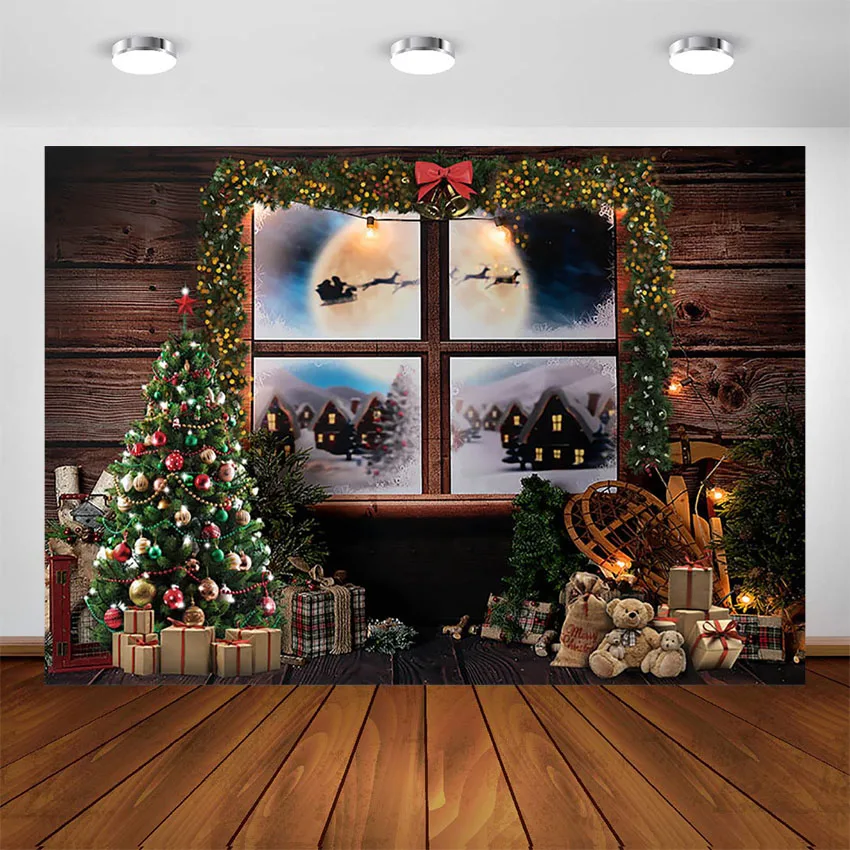 GladsBuy Snowing Christmas 8 x 12 Computer Printed Photography Backdrop Christmas Theme Background ZJZ-068