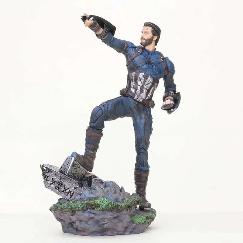 captain no box 22-27 см игрушки Marvel Мстители Фигурка Человека-паука Железный человек танос Марк MK47 Дэдпул Дэнверс статуя ко железная студия фигурки - Цвет: captain no box