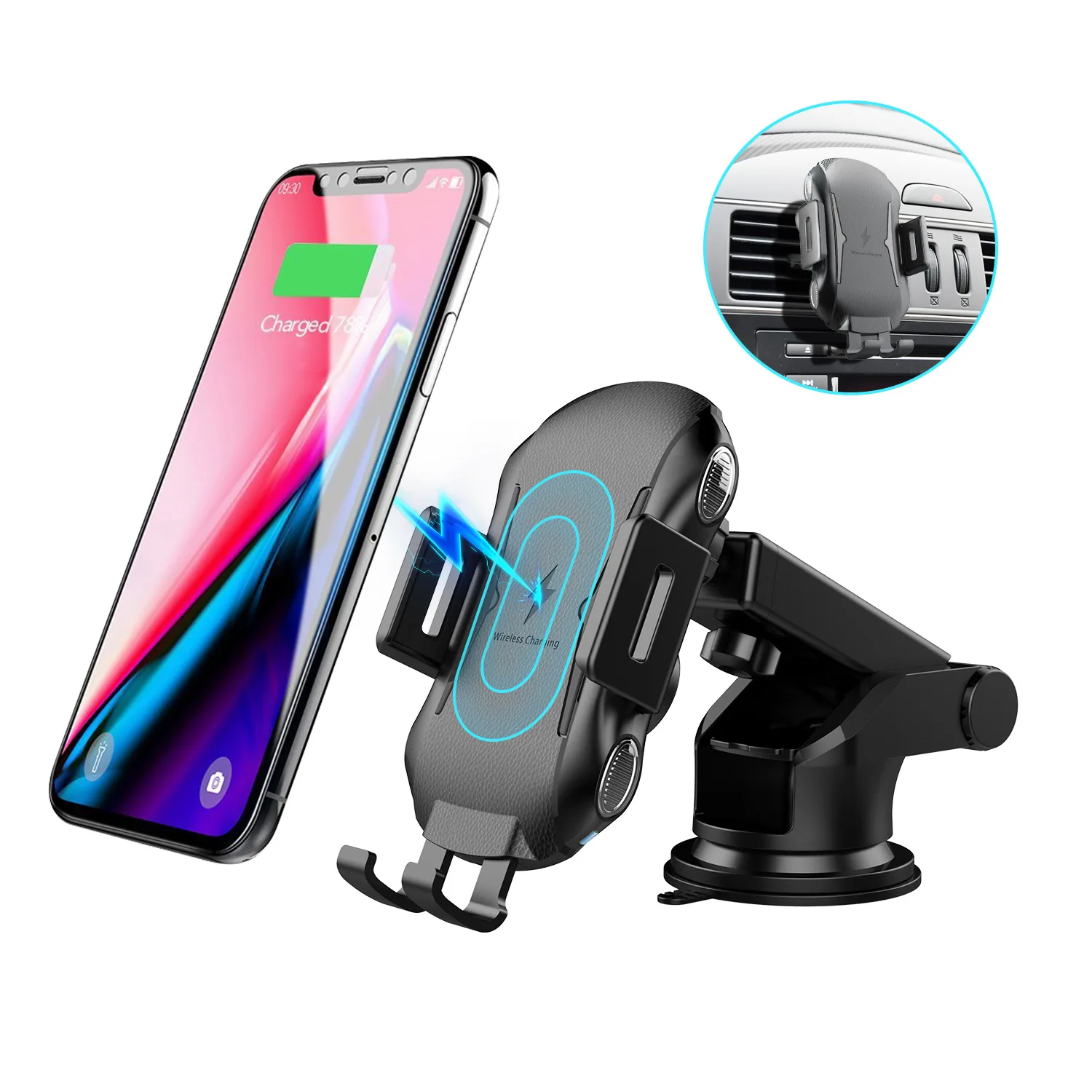Автомобильное беспроводное зарядное устройство 10 Вт для iPhone 11 Pro XS Max быстрая