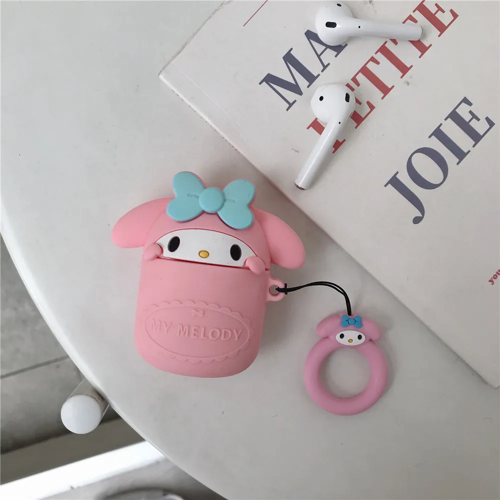 Мой melody 3D милый мультфильм силиконовый чехол для Apple Airpods 1 2 INS прекрасный Хелло Китти кольцо шнурок зависание защитный чехол
