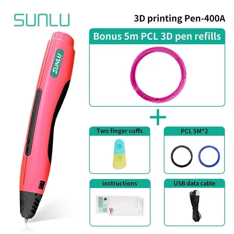 SUNLU 3D печать Ручка Поддержка 1,75 мм низкая температура PCL нити дети Безопасный Scribble как подарок на день рождения для детей и взрослых