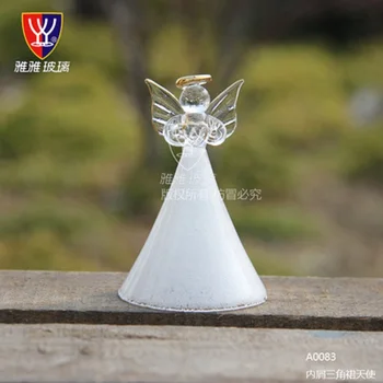 

Transparent Glass Lucky Angel Wedding Tabletop Decoration Christmas tree Hanging Garniture Birthday Gift fairy Home Decoration