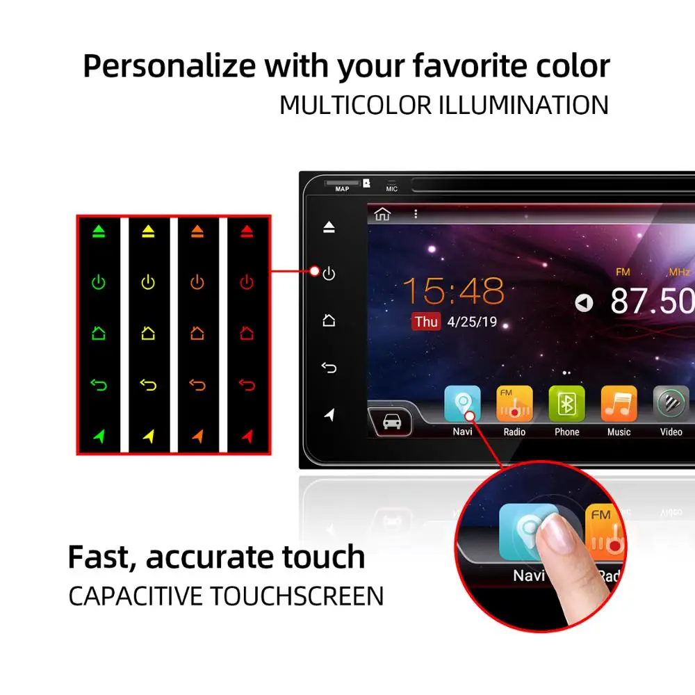 Sale 2 din android 9.0 px6 system for toyota 200*100mm 4g ram+64g rom with gps navi wifi bt steering wheel control dab obd usb camera 3