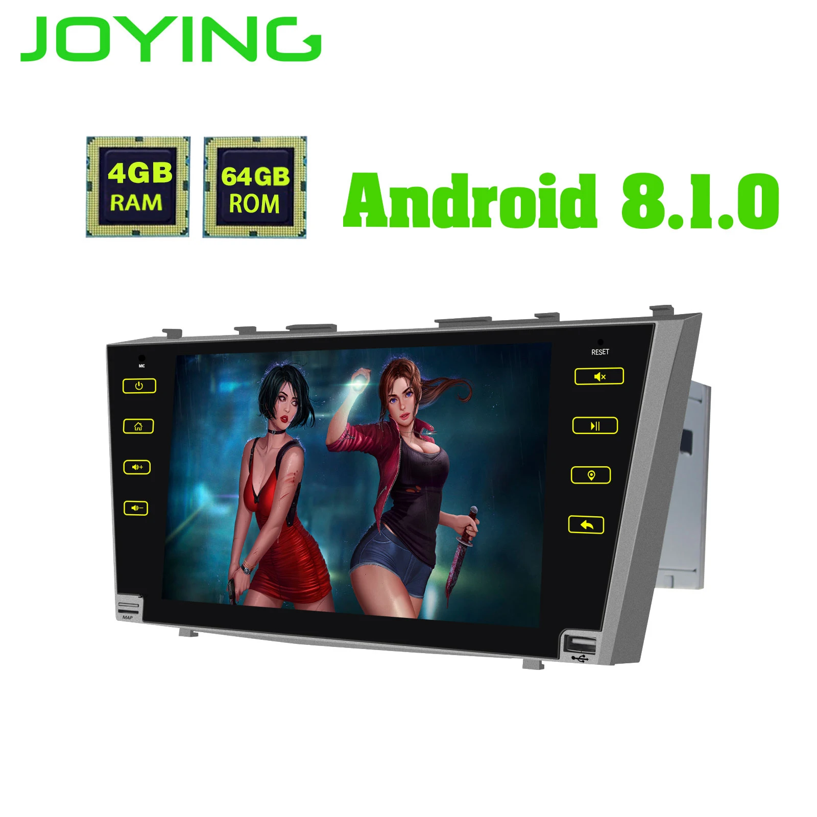 Discount JOYING 4GB RAM Android 8.1 Car stereo BT Radio player for TOYOTA CAMRY touch Screen steering-wheel GPS Navi head unit for AURION 1