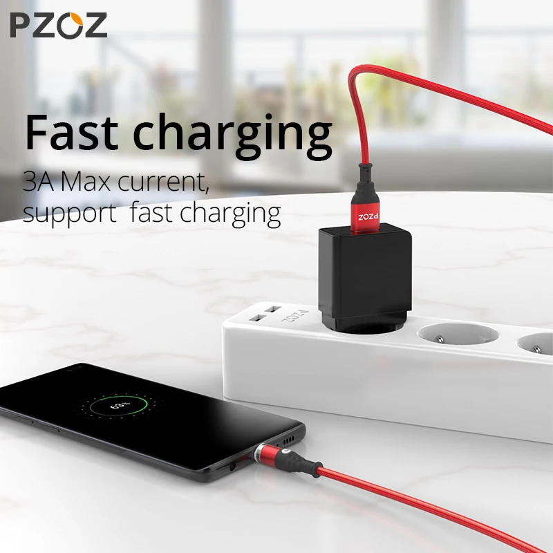 PZOZ Micro USB Магнитный кабель Тип C магнит Быстрая зарядка зарядное устройство Microusb USB C Тип c для iPhone X Xs кабели для мобильных телефонов данных