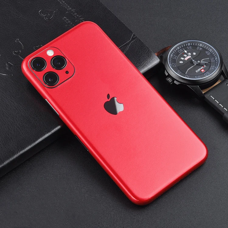 Красная фиолетовая Лазерная Зеленая задняя пленка для Apple IPhone 11 Pro Max 11 Pro алюминиевая матовая против царапин ультратонкая конструкция - Цвет: Красный