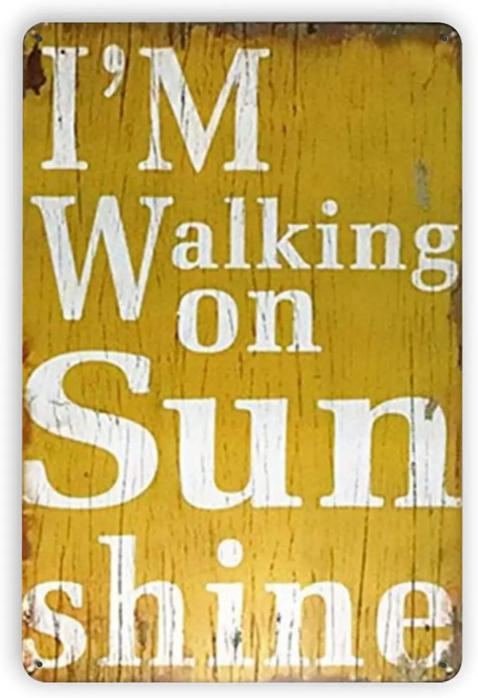 

Ovonetune Vintage Metal Tin Signs, i Walking on Sunshine Retro Art Tin Sign Decorations Plaque fo Bars Club Cafe Home Kitchen