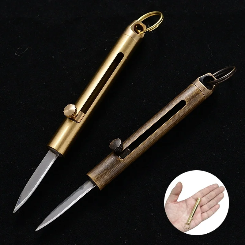 Болт из латуни карман Ножи Самозащита, Выживание инструменты аварийное снаряжение цепочка для ключей Кемпинг Шестерни