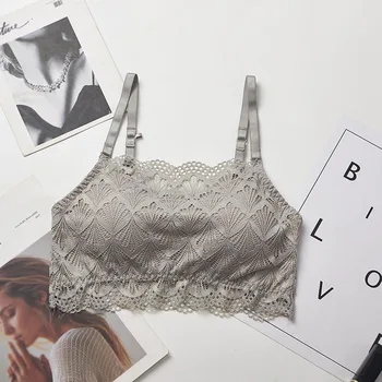 

Women Chest Pad Vest Comfortable Zero Binding Sexy Lace Wrapped Chest Anti-glare Comfy Bra Femal Femal