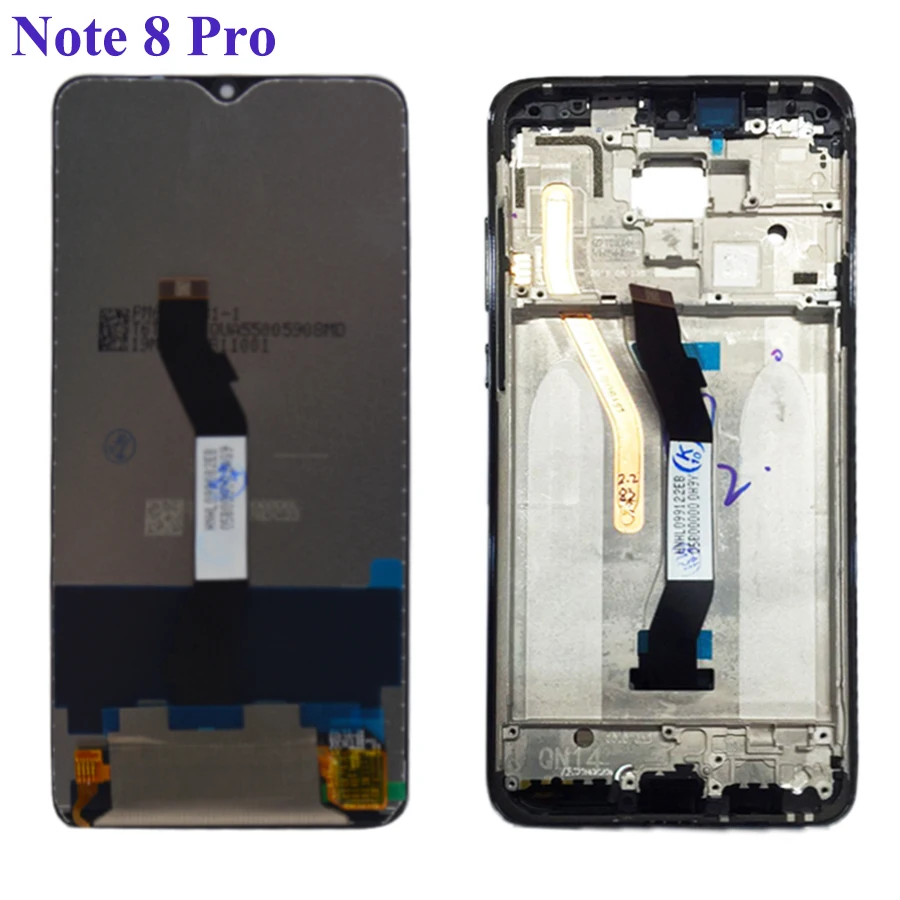 Для Xiaomi Redmi note 8 Pro lcd кодирующий преобразователь сенсорного экрана в сборе дисплей note 8 с рамкой Redmi note 8 pro lcd Замена