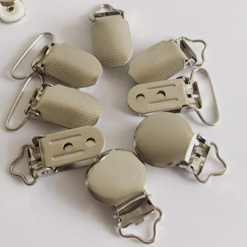Metal Pacifier Clips Suspender Clip Chain Baby Pacifier Dummy Clip