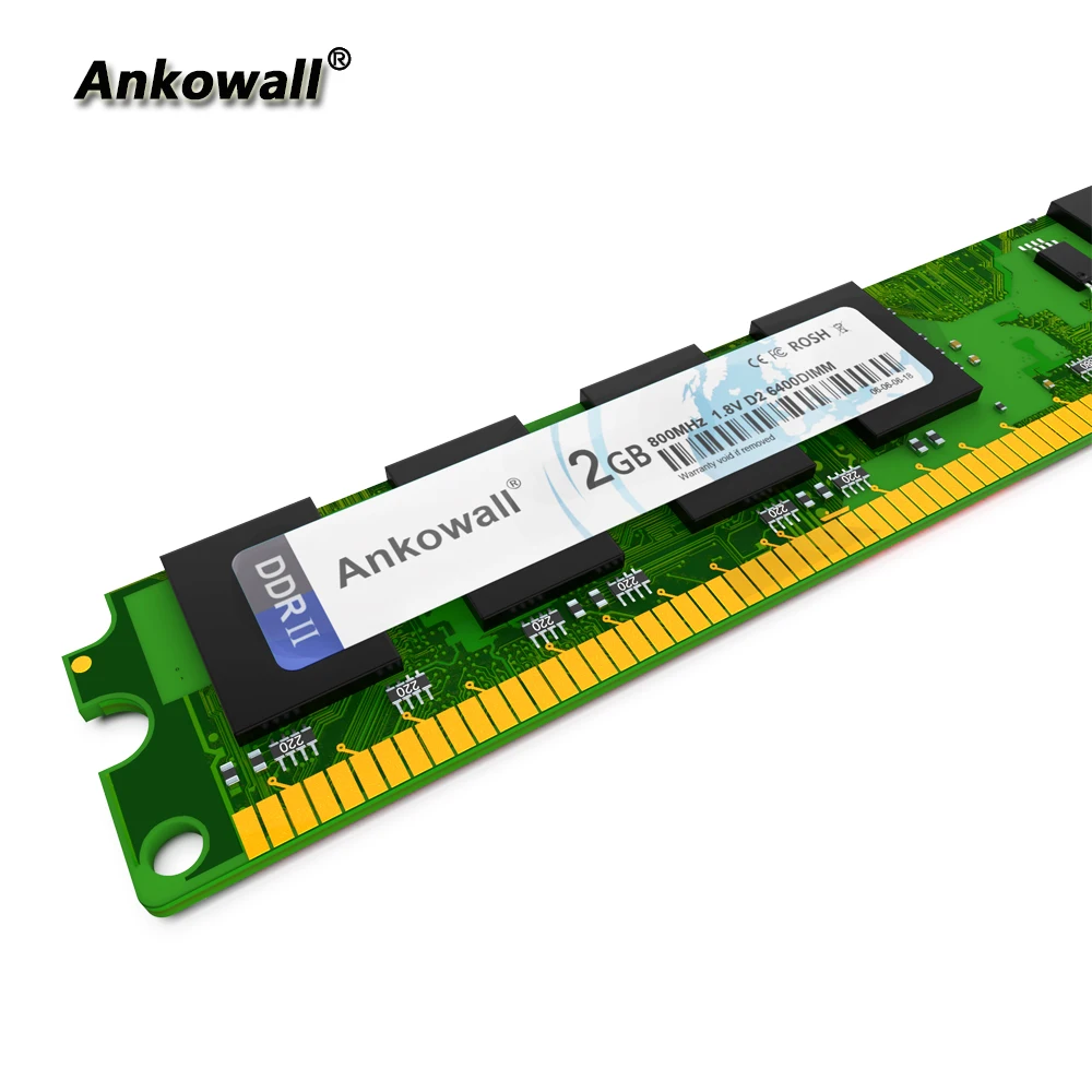 Ankowall DDR2 Ram 2GB 800MHz PC2-6400U 1,8 V CL6 240Pin non-ecc(без коррекции ошибок) Настольная Память Dimm